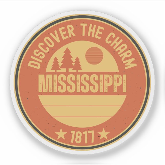 Mississippi Staat - Magnolia Staat Geschenk Aufkleber (Vorderseite)