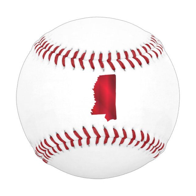 Mississippi Staat Map Silhouette Baseball (Vorderseite)