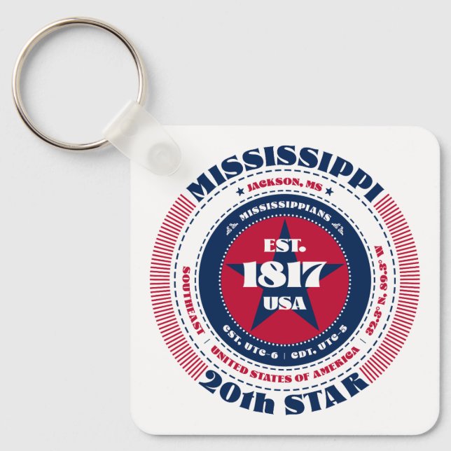 Mississippi Staat Schlüsselanhänger (Vorderseite)