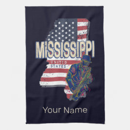 Mississippi Staat United Staaten Map Vintag USA Geschirrtuch