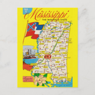 Mississippi Staat Vintage Karte