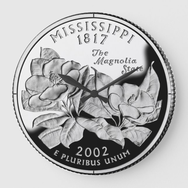 Mississippi State Quarter Clock Große Wanduhr (Vorderseite)