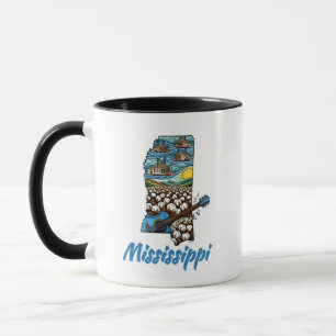 Mississippi State Tattoo Riverboats Baumwollfeld Tasse