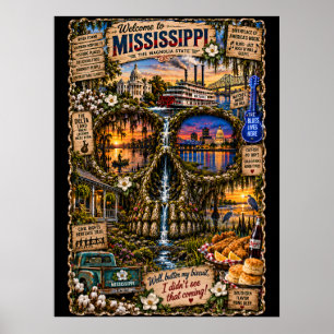 Mississippi-Totenkopf-Kunstprint State of Mind Poster
