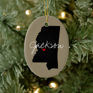 Mississippi Town Keramikornament