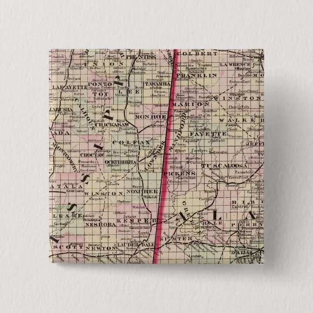 Mississippi und Alabama Button (Vorderseite)