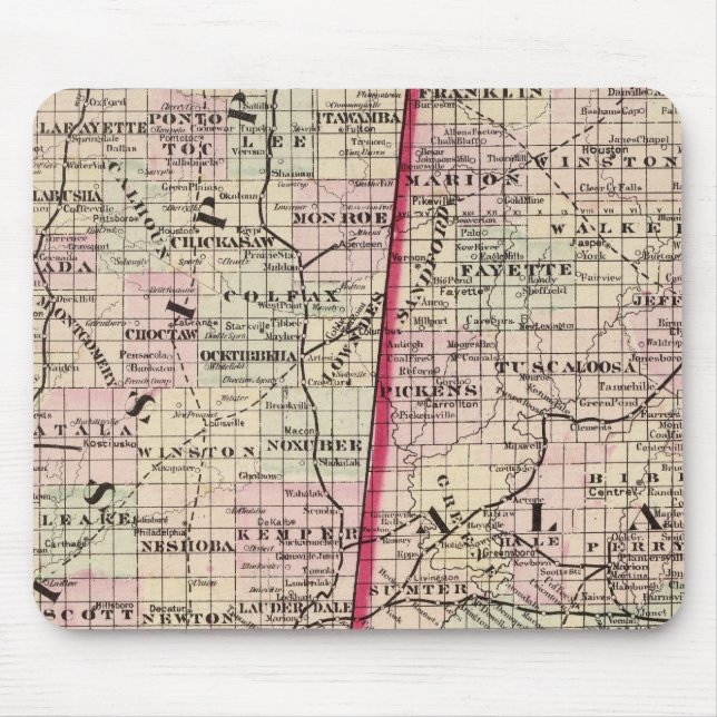 Mississippi und Alabama Mousepad (Vorne)