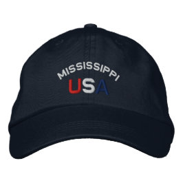 Mississippi USA bestickt Navy Blue Hat Bestickte Baseballkappe