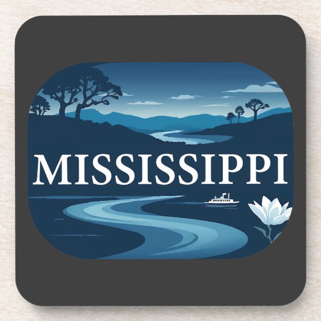 Mississippi USA Getränkeuntersetzer (Vorderseite)