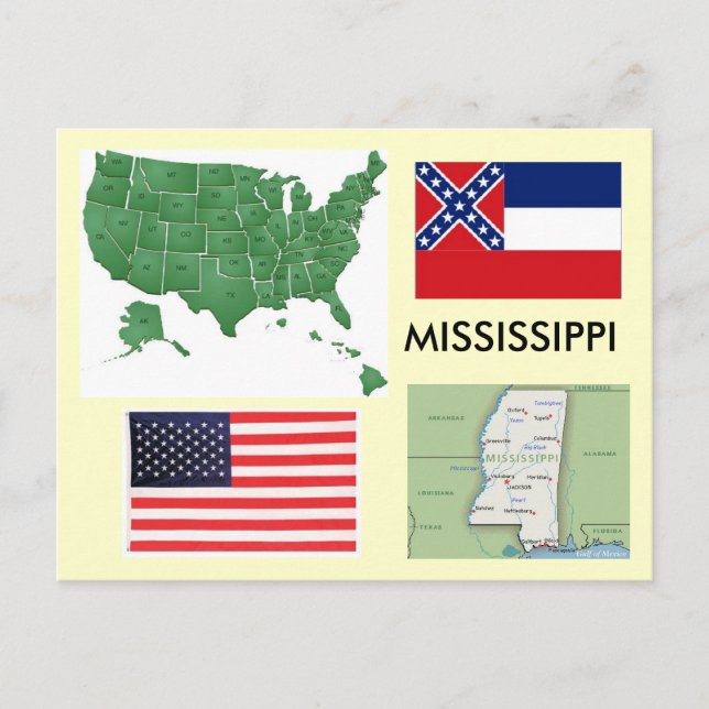 Mississippi USA Postkarte (Vorderseite)