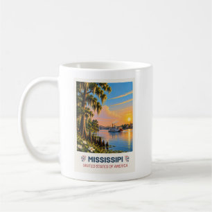 Mississippi USA – Vintage Reiseplakat Kaffeetasse