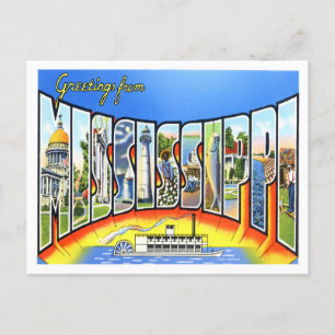 Mississippi Vintag Big Letters Postkarte