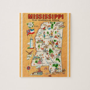 Mississippi Vintag Map Puzzle