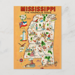 Mississippi Vintage-Karte  Postkarte