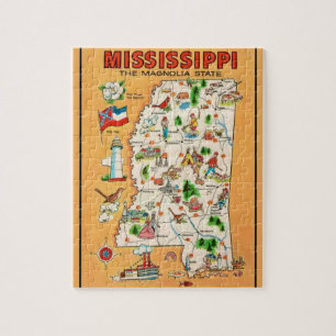 Mississippi Vintage Karte Puzzle