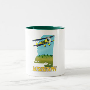 Mississippi Vintage-Karte Reisedruckplakat. Zweifarbige Tasse