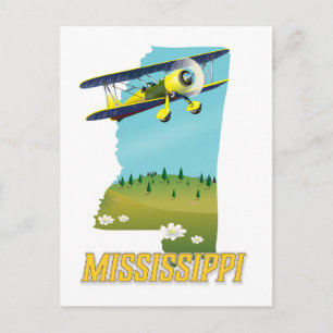 Mississippi Vintage Karte Reiseplakat drucken.
