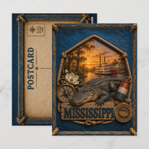 Mississippi Vintage Reise Postkarte