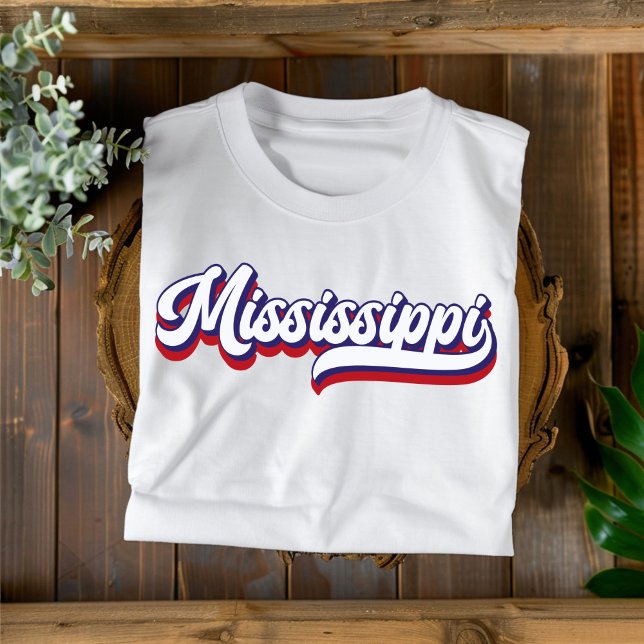 Mississippi Vintager T - Shirt Rot Weiß und Blau (Von Creator hochgeladen)