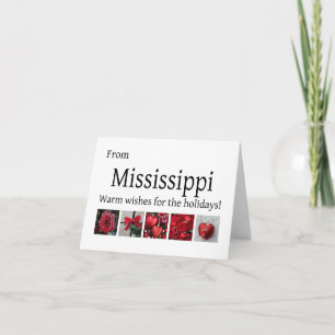 Mississippi Weihnachtskarte mit Ornamenten Feiertagskarte