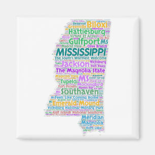 Mississippi-Wort-Wolke Magnet