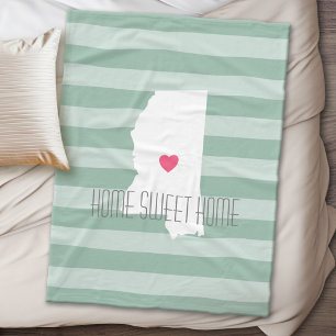 Mississippi Zuhause Staat Liebe mit benutzerdefini Fleecedecke