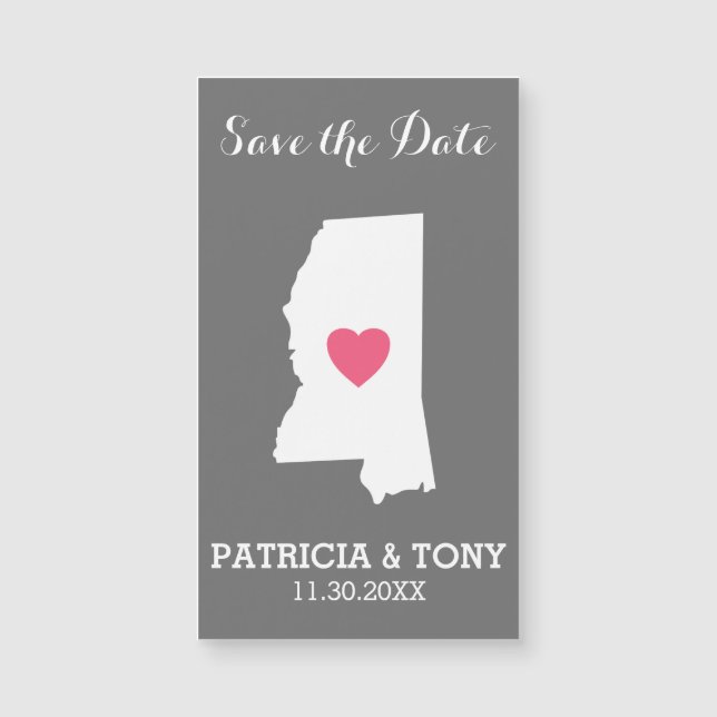 Mississippi Zuhause Staat Liebe mit benutzerdefini Magnetkarte (Vorderseite)