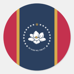Mississippische Flagge, Flagge von Mississippi Runder Aufkleber