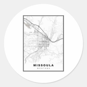 Missoula Map Runder Aufkleber