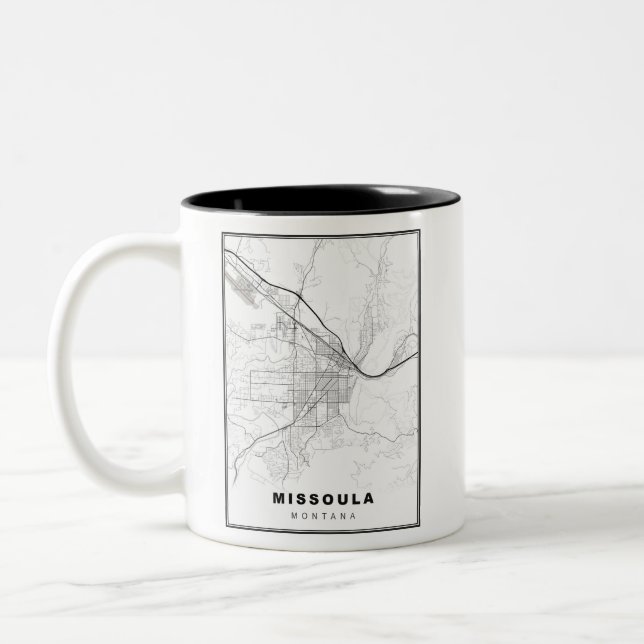 Missoula Map Zweifarbige Tasse (Links)