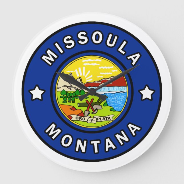 Missoula Montana Große Wanduhr (Vorderseite)