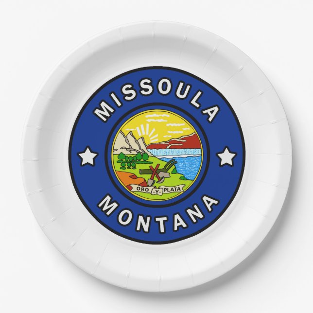 Missoula Montana Pappteller (Vorderseite)