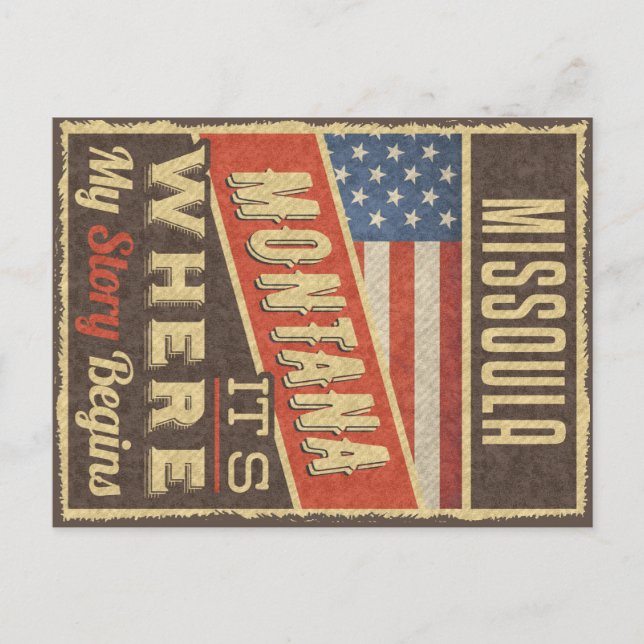 Missoula Montana Postkarte (Vorderseite)