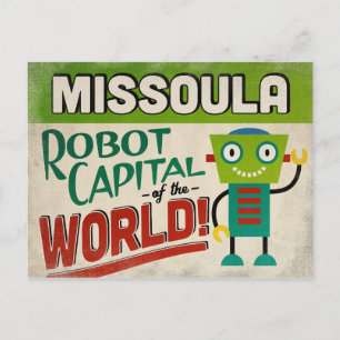 Missoula Montana Robot - Funny Vintag Postkarte