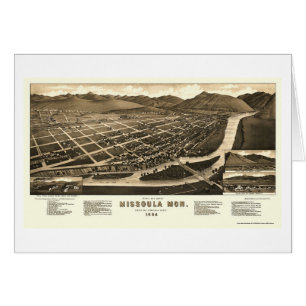 Missoula, panoramische Karte M.Ü.s - 1884