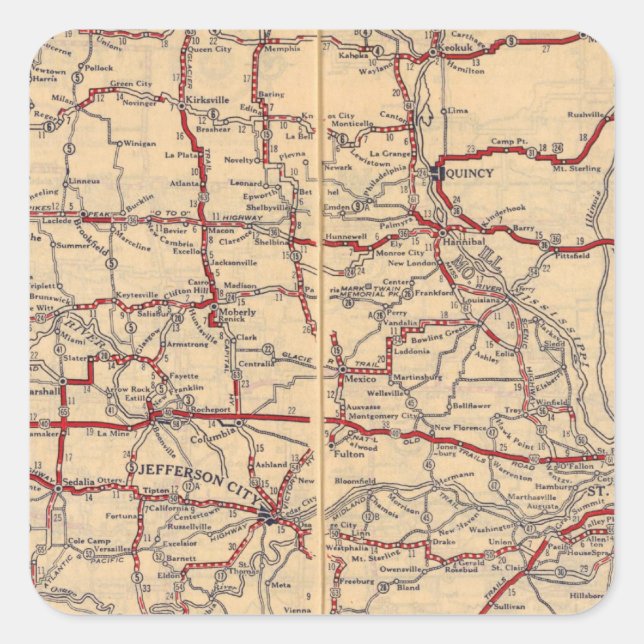 Missouri 11 quadratischer aufkleber (Vorderseite)