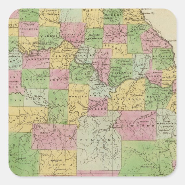 Missouri 12 quadratischer aufkleber (Vorderseite)