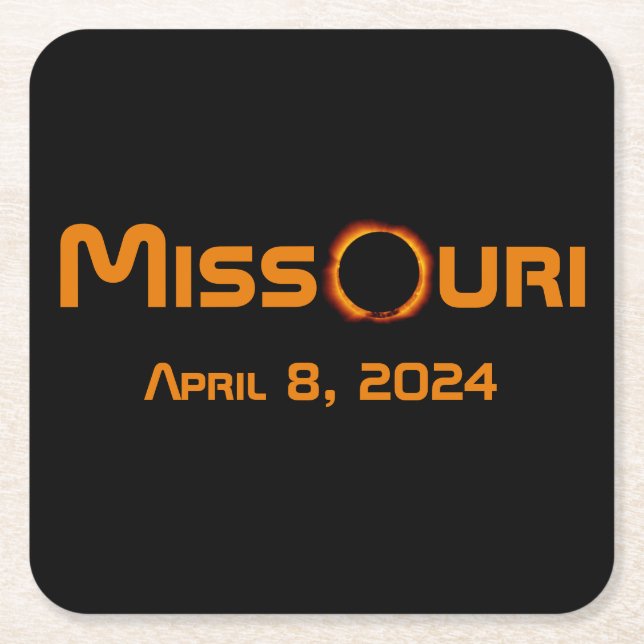 Missouri 2024 Gesamtsolarausstoß Rechteckiger Pappuntersetzer (Vorderseite)