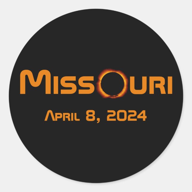 Missouri 2024 Gesamtsolarausstoß Runder Aufkleber (Vorderseite)