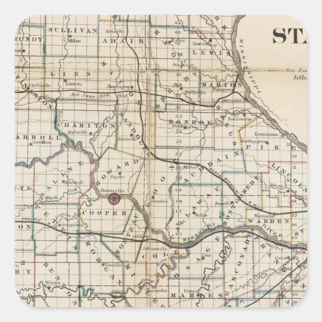 Missouri 2 quadratischer aufkleber (Vorderseite)