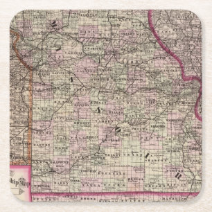 Missouri 7 rechteckiger pappuntersetzer