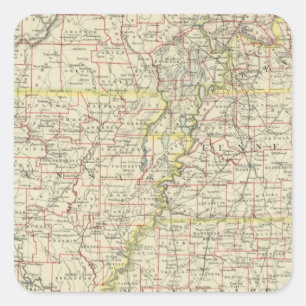 Missouri, Arkansas, Kentucky, Tennessee Quadratischer Aufkleber