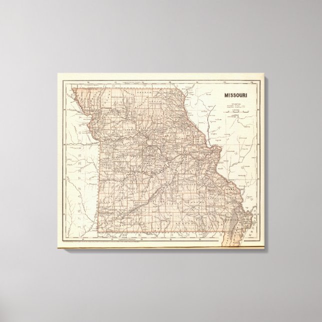 Missouri Atlas Map Leinwanddruck (Vorderseite)