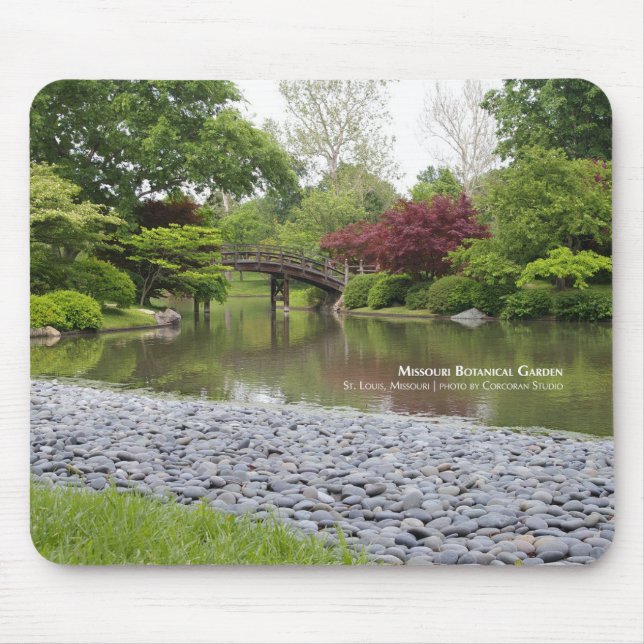 Missouri Botanischer Garten Japanische Trommelbrüc Mousepad (Vorne)