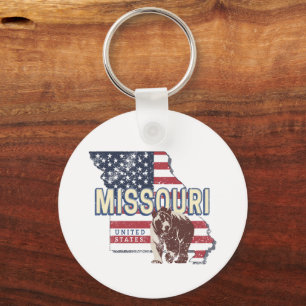 Missouri Bundesstaat Vereinigte Staaten Retro-Kart Schlüsselanhänger