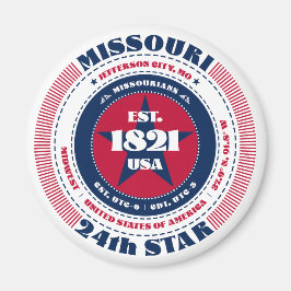 Missouri Circle Typografy Souvenir Magnet