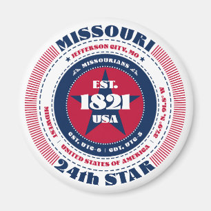 Missouri Circle Typografy Souvenir Magnet