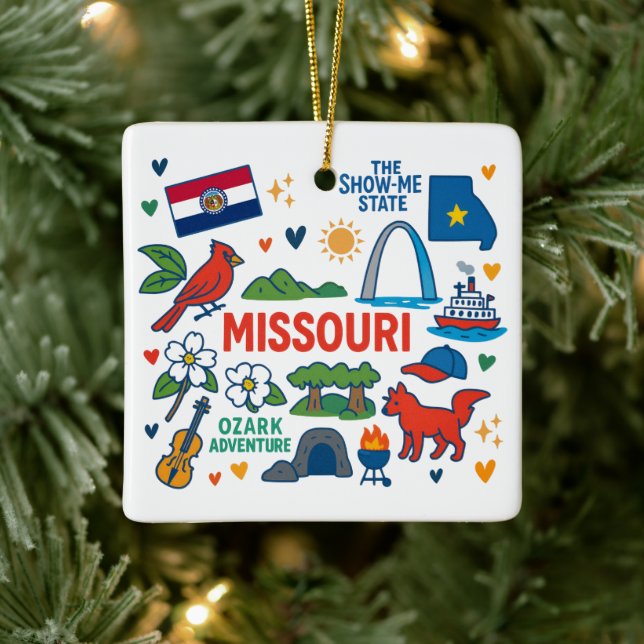Missouri Custom Family Trip Christmas Keramikornament (Baum)