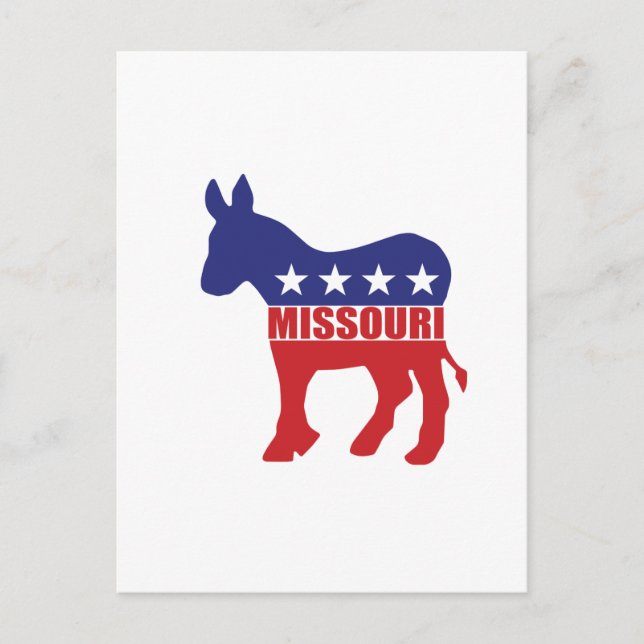 Missouri Demokrat Donkey Postkarte (Vorderseite)