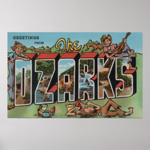 Missouri - der Ozarks - große Buchstabe-Szenen Poster